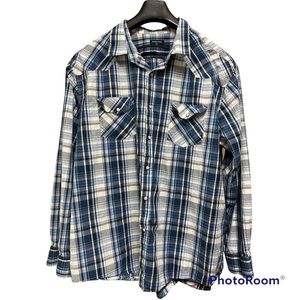 3XL Blue western plaid